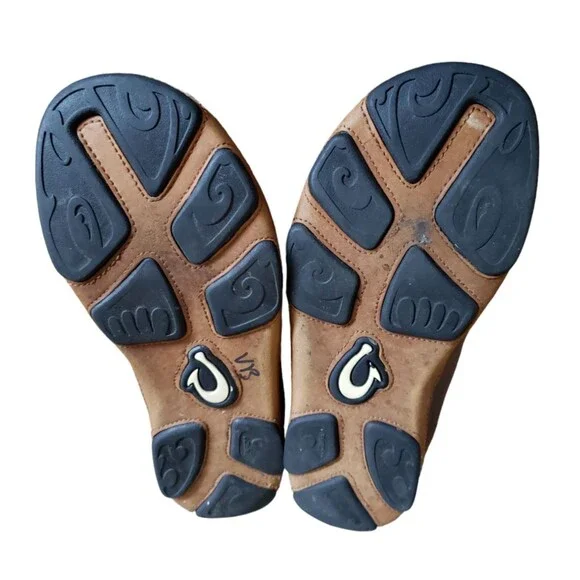 Olukai Men's Moloa Brown Leather Slip On Shoes Size 10 Loafers Boat Shoes - Picture 11 of 11